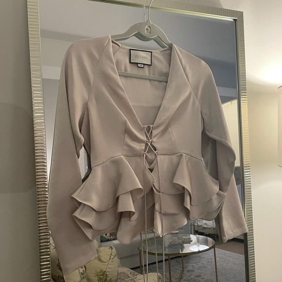Alexis Tops - Satin peplum blouse
